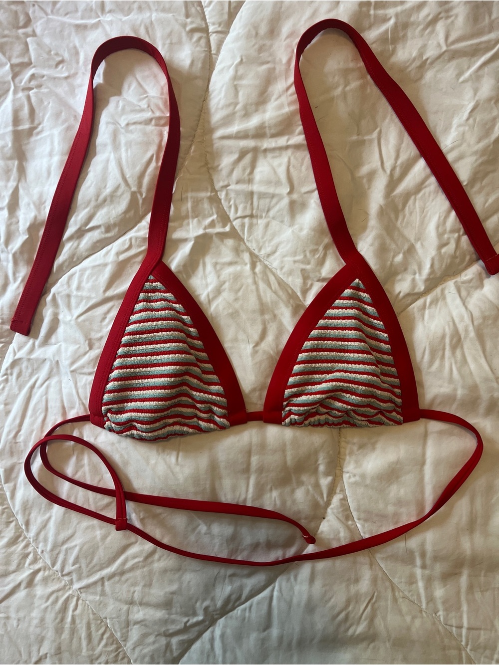 Red White and Blue Triangle Bikini Top